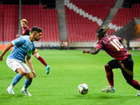 Jeremy Doku and Manor Solomon during Belgium vs Israel: matchday 1 of UEFA Nations League 2024-2025, in Debrecen, Hungary, on September 6, 2...