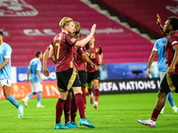 Kevin De Bruyne celebrates during Belgium vs Israel: matchday 1 of UEFA Nations League 2024-2025, in Debrecen, Hungary, on September 6, 2024...