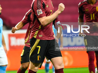 Kevin De Bruyne celebrates during Belgium vs Israel: matchday 1 of UEFA Nations League 2024-2025, in Debrecen, Hungary, on September 6, 2024...