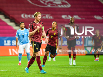 Kevin De Bruyne celebrates during Belgium vs Israel: matchday 1 of UEFA Nations League 2024-2025, in Debrecen, Hungary, on September 6, 2024...