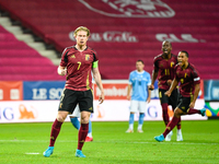 Kevin De Bruyne celebrates during Belgium vs Israel: matchday 1 of UEFA Nations League 2024-2025, in Debrecen, Hungary, on September 6, 2024...