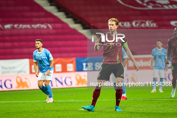 Kevin De Bruyne celebrates during Belgium vs Israel: matchday 1 of UEFA Nations League 2024-2025, in Debrecen, Hungary, on September 6, 2024...