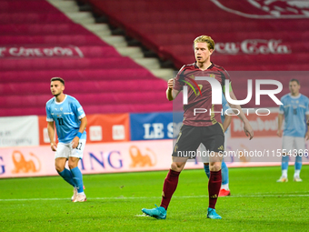 Kevin De Bruyne celebrates during Belgium vs Israel: matchday 1 of UEFA Nations League 2024-2025, in Debrecen, Hungary, on September 6, 2024...