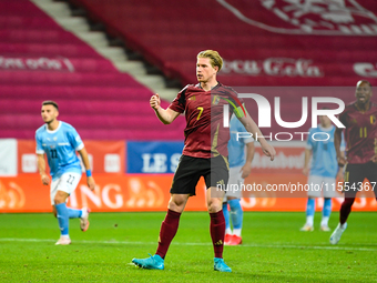 Kevin De Bruyne celebrates during Belgium vs Israel: matchday 1 of UEFA Nations League 2024-2025, in Debrecen, Hungary, on September 6, 2024...