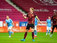 Kevin De Bruyne celebrates during Belgium vs Israel: matchday 1 of UEFA Nations League 2024-2025, in Debrecen, Hungary, on September 6, 2024...