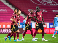 Players of Belgium celebrate during Belgium vs Israel: matchday 1 of UEFA Nations League 2024-2025, at Nagyerdei Stadion in Debrecen, Hungar...