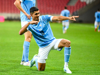 Anan Khalaili celebrates during the Belgium vs Israel match on matchday 1 of the UEFA Nations League 2024-2025 at Nagyerdei Stadion in Debre...