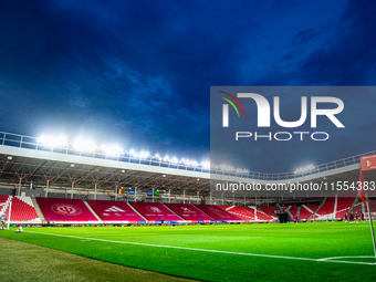 General view of Nagyerdei Stadion during Belgium vs Israel: matchday 1 of UEFA Nations League 2024-2025, in Debrecen, Hungary, on September...