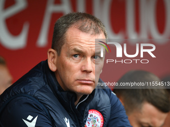 John Doolan manages Accrington Stanley during the Sky Bet League 2 match between Notts County and Accrington Stanley at Meadow Lane in Notti...