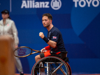 Alfie Hewett of the UK competes during the Wheelchair Tennis Men's Singles Gold Medal Match against Tokito Oda of Japan on Court Philippe Ch...