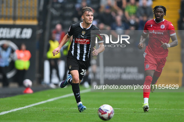 Lewis Macari of Notts County runs with the ball during the Sky Bet League 2 match between Notts County and Accrington Stanley at Meadow Lane...