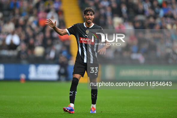 George Abbott of Notts County gestures during the Sky Bet League 2 match between Notts County and Accrington Stanley at Meadow Lane in Notti...