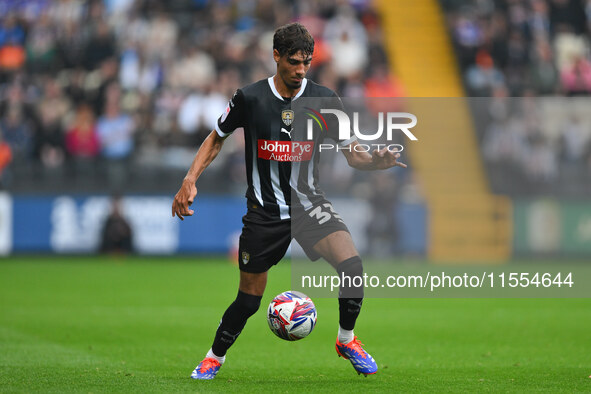 George Abbott of Notts County is in action during the Sky Bet League 2 match between Notts County and Accrington Stanley at Meadow Lane in N...