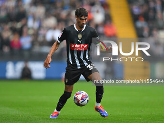 George Abbott of Notts County is in action during the Sky Bet League 2 match between Notts County and Accrington Stanley at Meadow Lane in N...