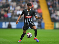 George Abbott of Notts County is in action during the Sky Bet League 2 match between Notts County and Accrington Stanley at Meadow Lane in N...