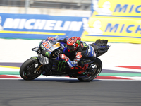 Ducati Spanish rider Jorge Martin rides ahead of Ducati Italian rider Francesco Bagnaia during the sprint race of the San Marino MotoGP Gran...