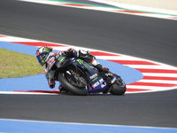 Ducati Spanish rider Jorge Martin rides ahead of Ducati Italian rider Francesco Bagnaia during the sprint race of the San Marino MotoGP Gran...