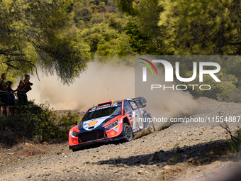 Driver Dani Sordo and co-driver Carrera Candido of the team Hyundai Shell Mobis World Rally Team, Hyundai i20 N Rally1 Hybrid, face the seco...