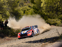 Driver Dani Sordo and co-driver Carrera Candido of the team Hyundai Shell Mobis World Rally Team, Hyundai i20 N Rally1 Hybrid, face the seco...