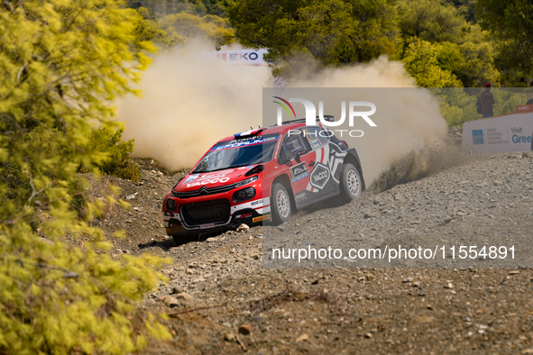 Yohan Rossel and co-driver Arnaud Dunand of the team AEC - DG Sport Competition Citroen C3 face the second day of the race during the FIA Wo...