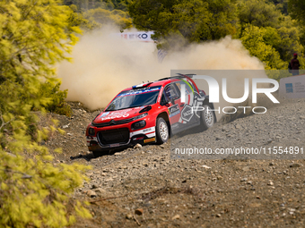 Yohan Rossel and co-driver Arnaud Dunand of the team AEC - DG Sport Competition Citroen C3 face the second day of the race during the FIA Wo...