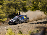 Driver Sami Pajari and co-driver Enni Malkonen of the Teamprintsport Toyota GR Yaris Rally2 face the second day of the race during the FIA W...