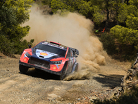 Driver Dani Sordo and co-driver Carrera Candido of the team Hyundai Shell Mobis World Rally Team, Hyundai i20 N Rally1 Hybrid, face the seco...