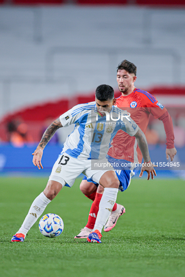 The Argentine National Team returns to the South American Qualifiers facing Chile at the Monumental Stadium in Buenos Aires, Argentina, on S...