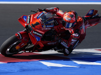 Francesco Bagnaia of Italy and Ducati Lenovo Team rides on track during the Qualify of MotoGP Of San Marino at Misano World Circuit in Misan...