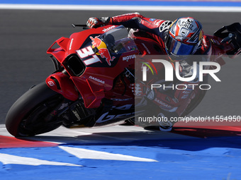 Pedro Acosta of Spain and Red Bull GASGAS Tech3 rides on track during the Qualify of MotoGP of San Marino at Misano World Circuit in Misano...