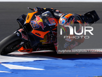 Jack Miller of Australia and Red Bull KTM Factory Racing rides on track during the qualifying session of MotoGP of San Marino at Misano Worl...