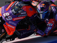 Jorge Martin of Spain and Prima Pramac Racing rides on track during the Qualify of MotoGP of San Marino at Misano World Circuit in Misano Ad...