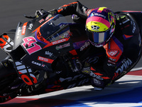 Aleix Espargaro of Spain and Aprilia Racing rides on track during the Qualify of MotoGP of San Marino at Misano World Circuit in Misano Adri...