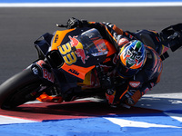 Brad Binder of South Africa and Red Bull KTM Factory Racing rides on track during the qualifying session of MotoGP of San Marino at Misano W...