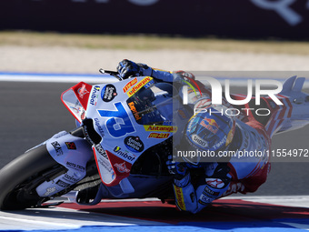 Alex Marquez of Spain and Gresini Racing MotoGP rides on track during the Qualify of MotoGP of San Marino at Misano World Circuit in Misano...