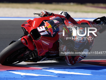 Pedro Acosta of Spain and Red Bull GASGAS Tech3 rides on track during the Qualify of MotoGP of San Marino at Misano World Circuit in Misano...