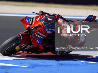 Francesco Bagnaia of Italy and Ducati Lenovo Team rides on track during the Qualify of MotoGP Of San Marino at Misano World Circuit in Misan...