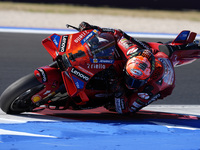 Francesco Bagnaia of Italy and Ducati Lenovo Team rides on track during the Qualify of MotoGP Of San Marino at Misano World Circuit in Misan...