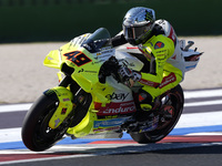 Fabio Di Giannantonio of Italy and Pertamina Enduro VR46 Racing Team rides on track during the Qualify of MotoGP Of San Marino at Misano Wor...