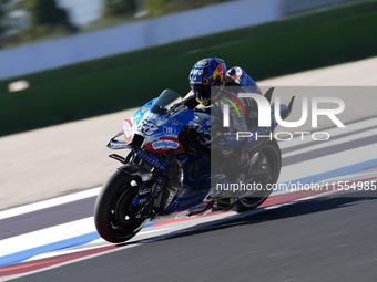 Miguel Oliveira of Portugal and Trackhouse Racing rides on track during the qualifying session of MotoGP of San Marino at Misano World Circu...