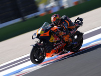 Pol Espargaro of Spain and Red Bull KTM Factory Racing rides on track during the Qualify of MotoGP Of San Marino at Misano World Circuit in...