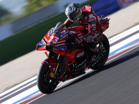 Enea Bastianini of Italy and Ducati Lenovo Team rides on track during the qualifying session of MotoGP of San Marino at Misano World Circuit...