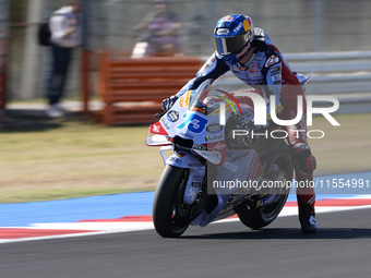 Alex Marquez of Spain and Gresini Racing MotoGP rides on track during the Qualify of MotoGP of San Marino at Misano World Circuit in Misano...