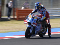 Alex Marquez of Spain and Gresini Racing MotoGP rides on track during the Qualify of MotoGP of San Marino at Misano World Circuit in Misano...