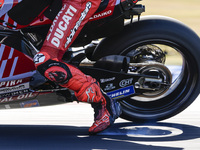 A detail of Marc Marquez of Spain and Gresini Racing MotoGP boots during the Qualify of MotoGP of San Marino at Misano World Circuit in Misa...