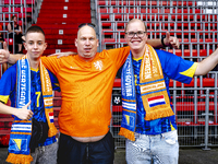 Supporters of the Netherlands and supporters of Bosnia and Herzegovina during the match between the Netherlands and Bosnia and Herzegovina a...