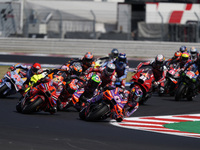 Jorge Martin of Spain and Prima Pramac Racing rides on track in front of Francesco Bagnaia of Italy and Ducati Lenovo Team during the Sprint...