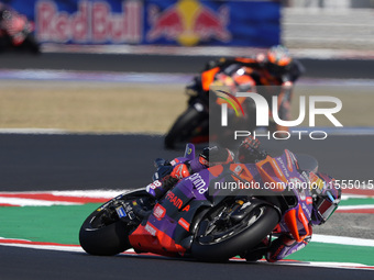 Jorge Martin of Spain and Prima Pramac Racing rides on track during the Sprint Race of MotoGP of San Marino at Misano World Circuit in Misan...