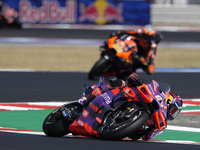 Jorge Martin of Spain and Prima Pramac Racing rides on track during the Sprint Race of MotoGP of San Marino at Misano World Circuit in Misan...