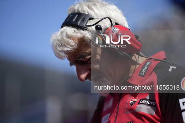 Gigi Dall'Igna of Italy and Ducati Team looks on prior to the Sprint Race of MotoGP of San Marino at Misano World Circuit in Misano Adriatic...